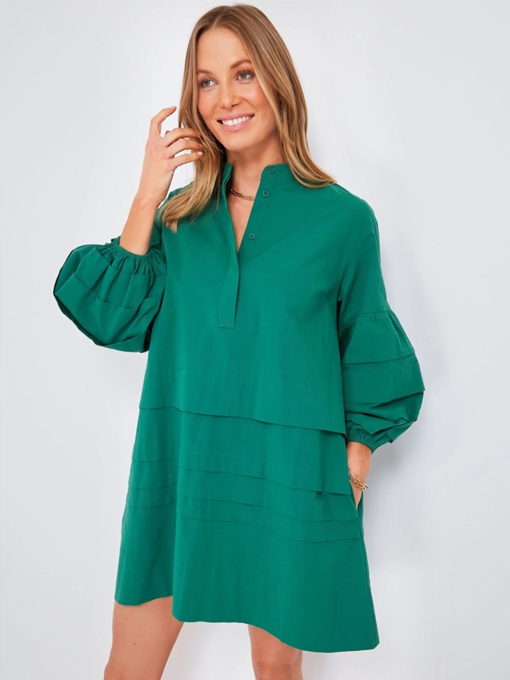 Emerald Green Bishop Chelsea Sleeve Mini Dress XL